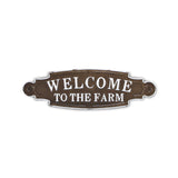 Welcome To The Farm Lacquered Black And White Metal Wall Art - Homeroots