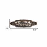 Welcome To The Farm Lacquered Black And White Metal Wall Art - Homeroots - Flyclothing LLC