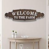 Welcome To The Farm Lacquered Black And White Metal Wall Art - Homeroots - Flyclothing LLC