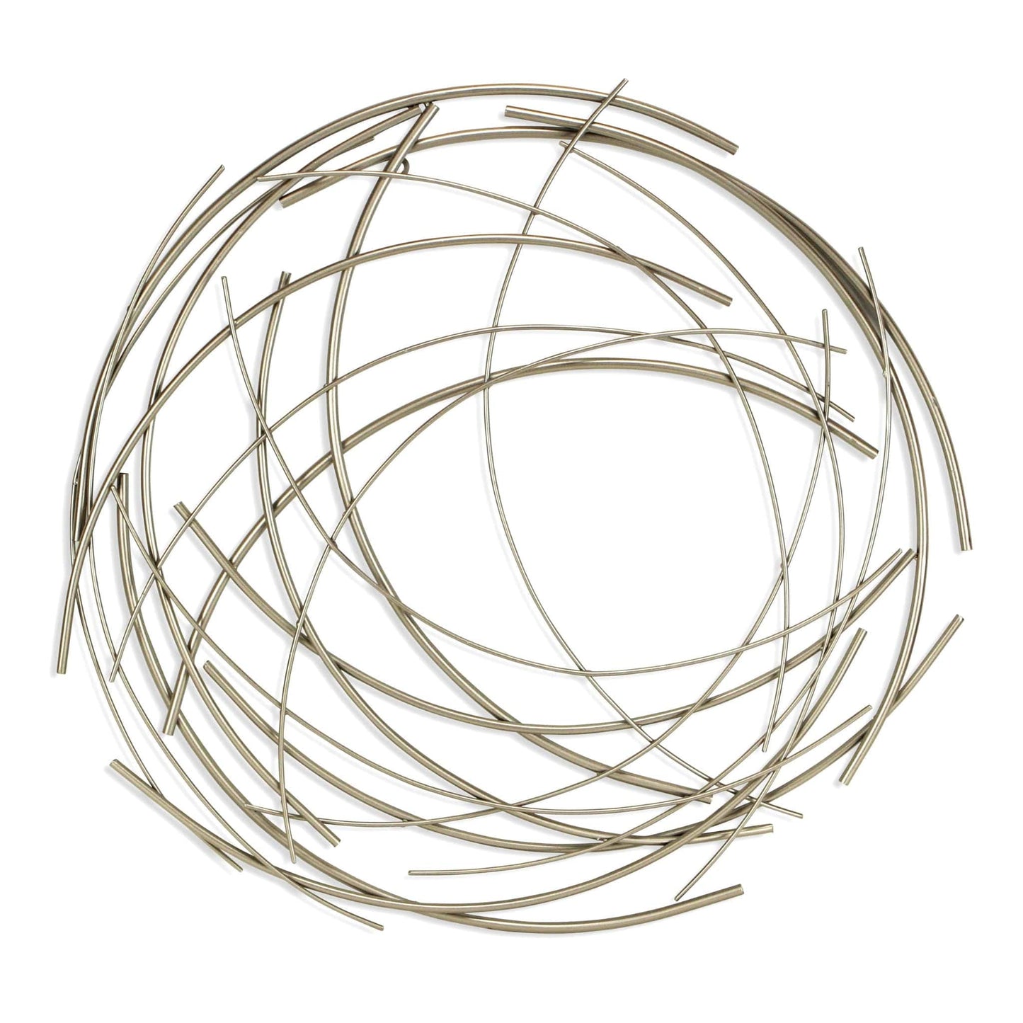 26" Silver Metal Abstract Round Hanging Wall Art Decor - Homeroots - Flyclothing LLC