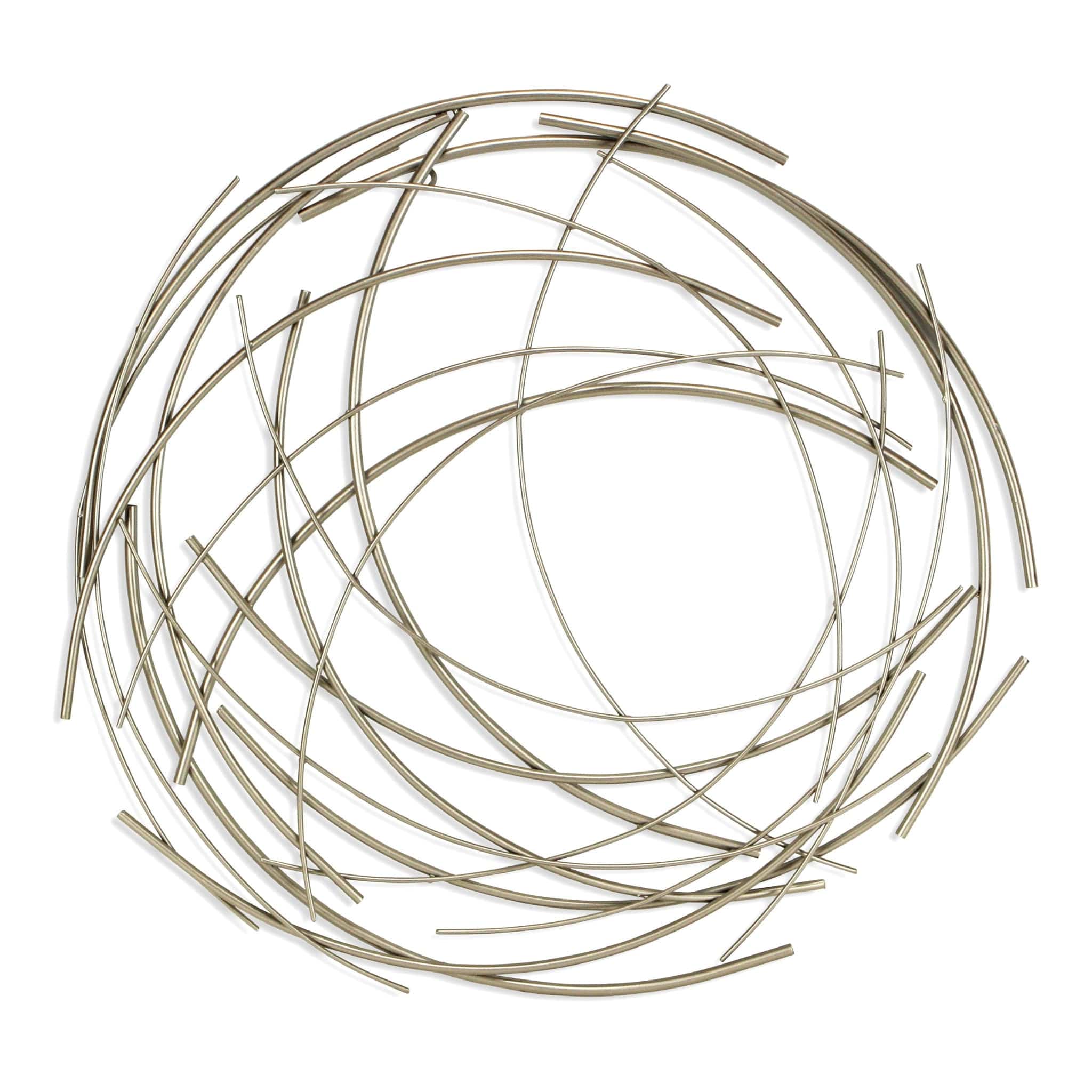 26" Silver Metal Abstract Round Hanging Wall Art Decor - Homeroots - Flyclothing LLC