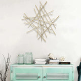 Gold Metal Abstract Linear Strips Wall Art Decor - Homeroots - Flyclothing LLC