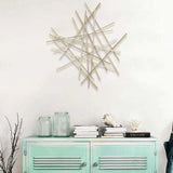 Gold Metal Abstract Linear Strips Wall Art Decor - Homeroots - Flyclothing LLC