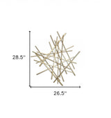 Gold Metal Abstract Linear Strips Wall Art Decor - Homeroots - Flyclothing LLC