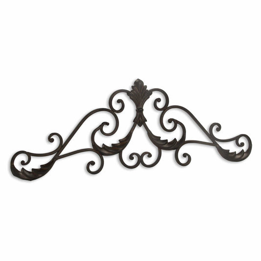 32" Rustic Brown Metal Scroll Wall Decor - Homeroots