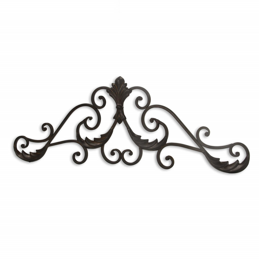 32" Rustic Brown Metal Scroll Wall Decor - Homeroots - Flyclothing LLC