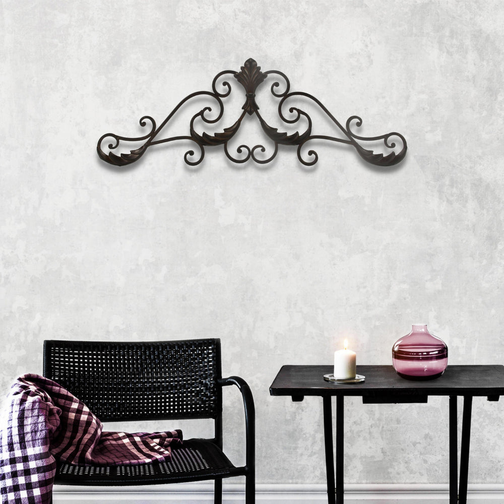 32" Rustic Brown Metal Scroll Wall Decor - Homeroots - Flyclothing LLC
