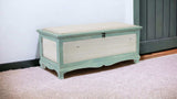 Rectangular Green Wooden With Seat Cushion And Inside Storage Bench - Homeroots - Flyclothing LLC