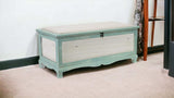 Rectangular Green Wooden With Seat Cushion And Inside Storage Bench - Homeroots - Flyclothing LLC