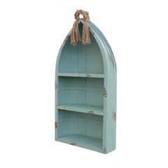 Distressed Blue Canoe Hanging Shelf - Homeroots