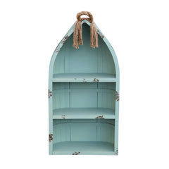 Distressed Blue Canoe Hanging Shelf - Homeroots