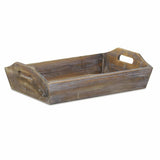 Dark Brown Finish Wood Serving Tray With Handles - Homeroots - Flyclothing LLC