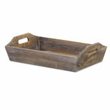 Dark Brown Finish Wood Serving Tray With Handles - Homeroots - Flyclothing LLC