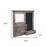 Gray Wooden Wall Chalkboard With Side Storage Basket - Homeroots - Flyclothing LLC