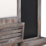 Gray Wooden Wall Chalkboard With Side Storage Basket - Homeroots - Flyclothing LLC