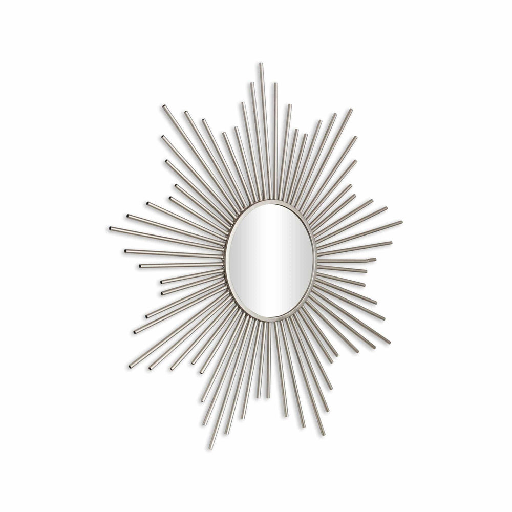 Striking Silver Metal Sunburst Design Wall Mirror - Homeroots - Flyclothing LLC