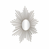 Striking Silver Metal Sunburst Design Wall Mirror - Homeroots