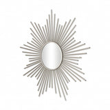Striking Silver Metal Sunburst Design Wall Mirror - Homeroots - Flyclothing LLC