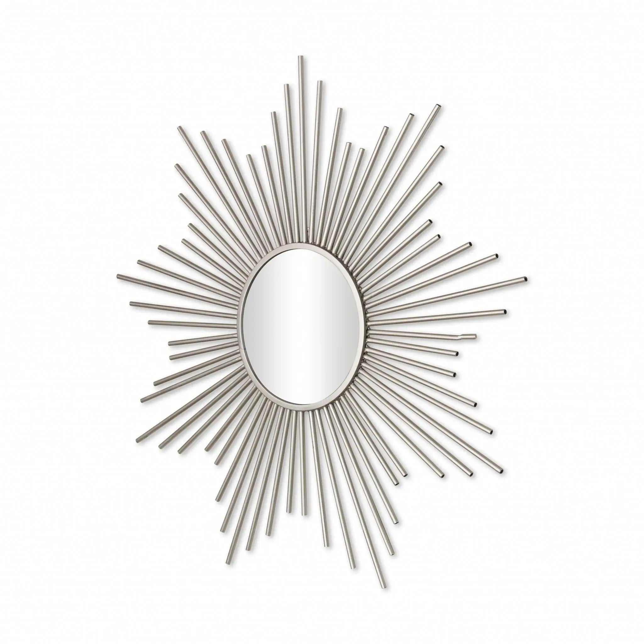 Striking Silver Metal Sunburst Design Wall Mirror - Homeroots - Flyclothing LLC