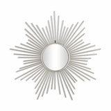 Striking Silver Metal Sunburst Design Wall Mirror - Homeroots - Flyclothing LLC