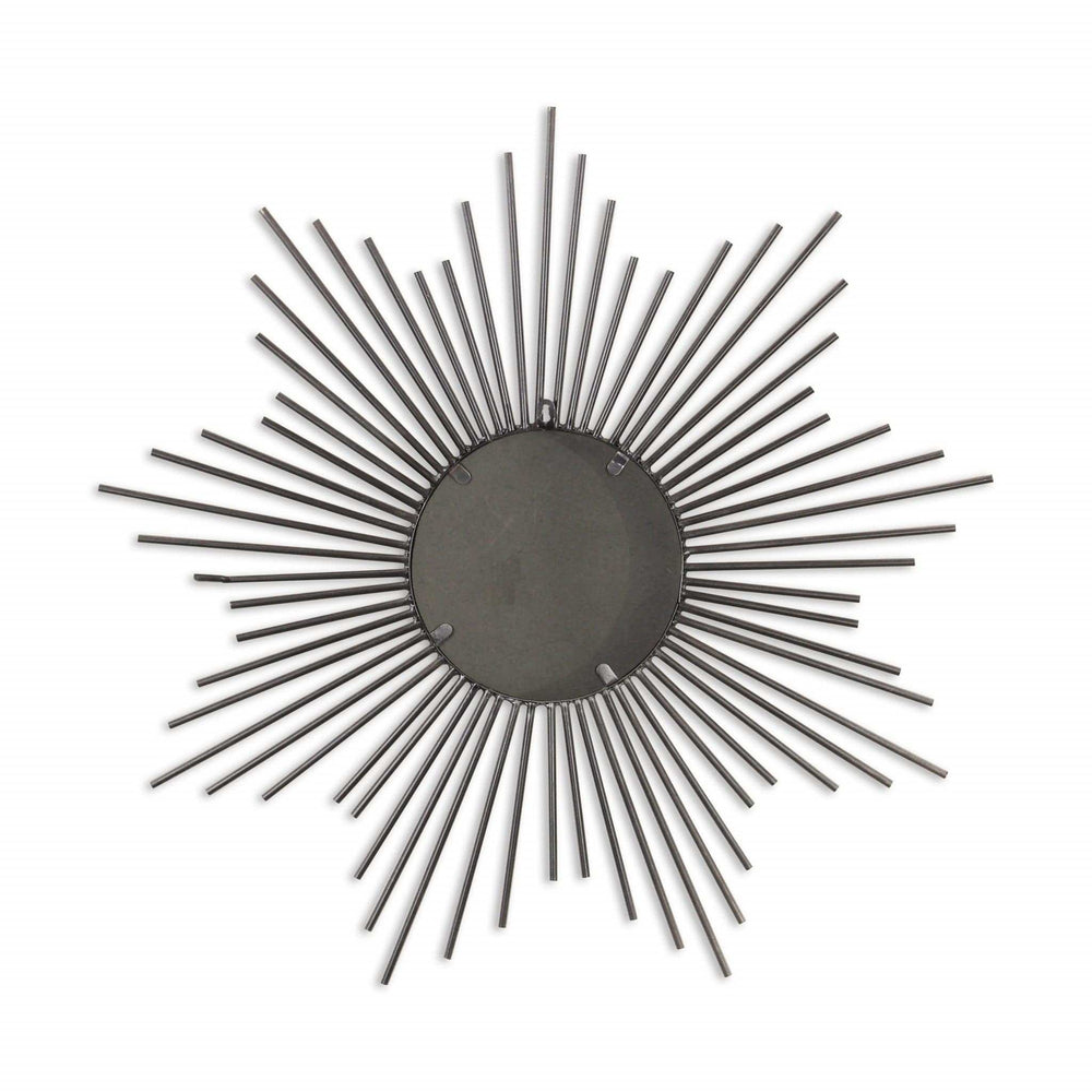 Striking Silver Metal Sunburst Design Wall Mirror - Homeroots - Flyclothing LLC