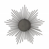 Striking Silver Metal Sunburst Design Wall Mirror - Homeroots