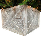23" Natural Weathered Gray Whitewash Christmas Tree Collar - Homeroots