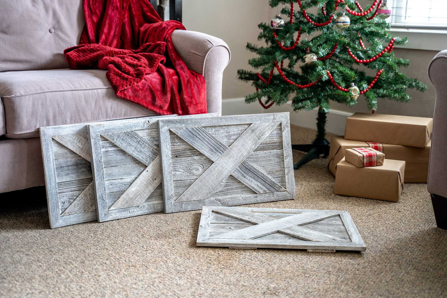 23" Natural Weathered Gray Whitewash Christmas Tree Collar - Homeroots - Flyclothing LLC