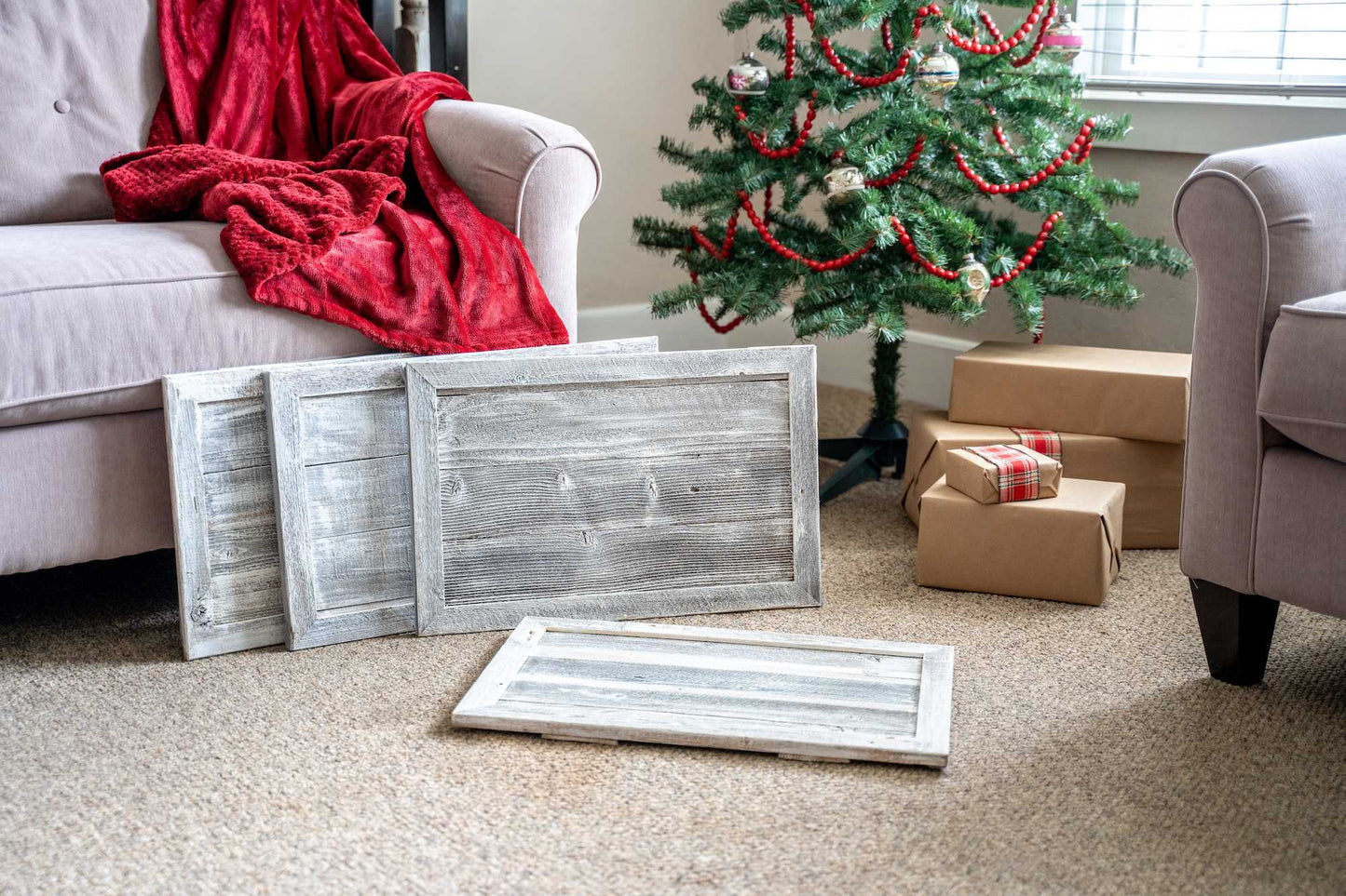 23" Gray White Wash Plank Christmas Tree Collar - Homeroots - Flyclothing LLC