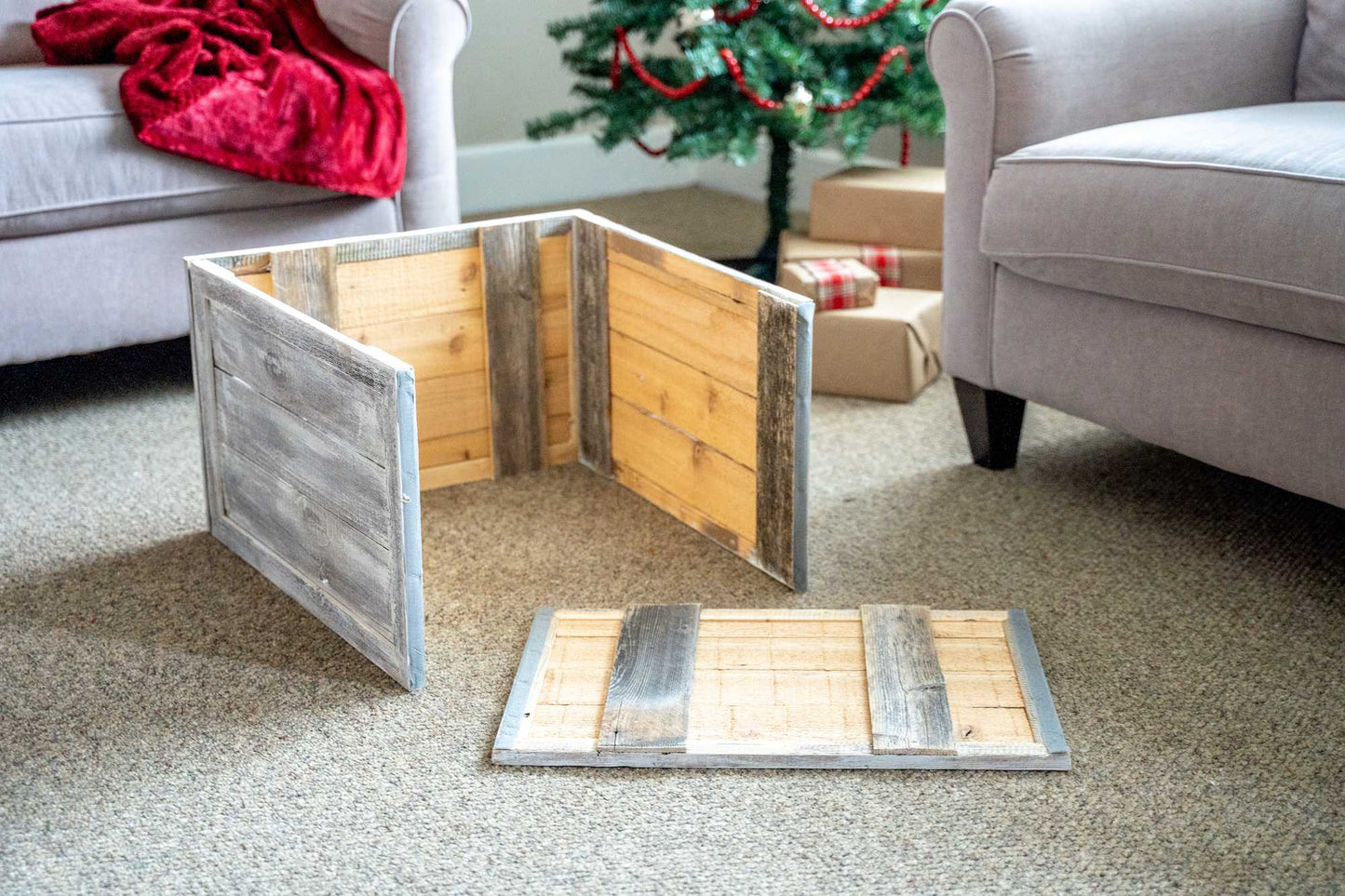 23" Gray White Wash Plank Christmas Tree Collar - Homeroots - Flyclothing LLC