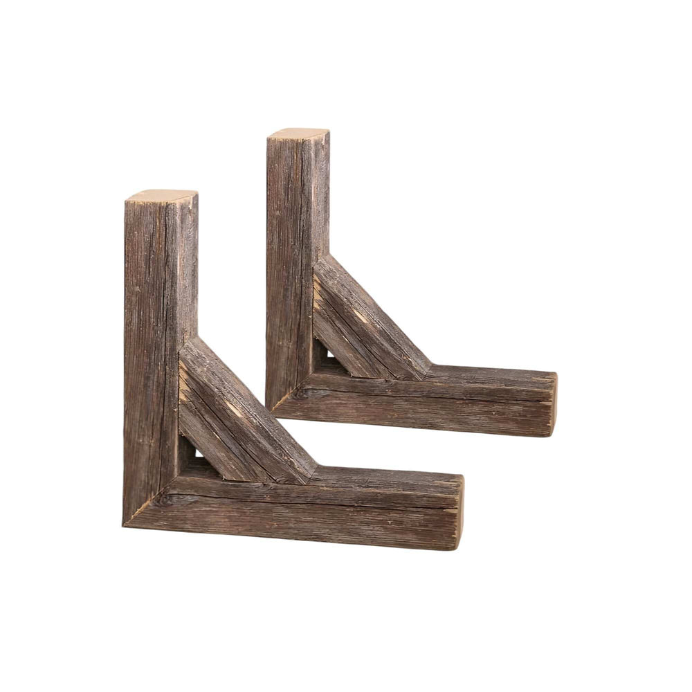 Set Of Two Natural Weathered Gray Corbels - Homeroots - Flyclothing LLC