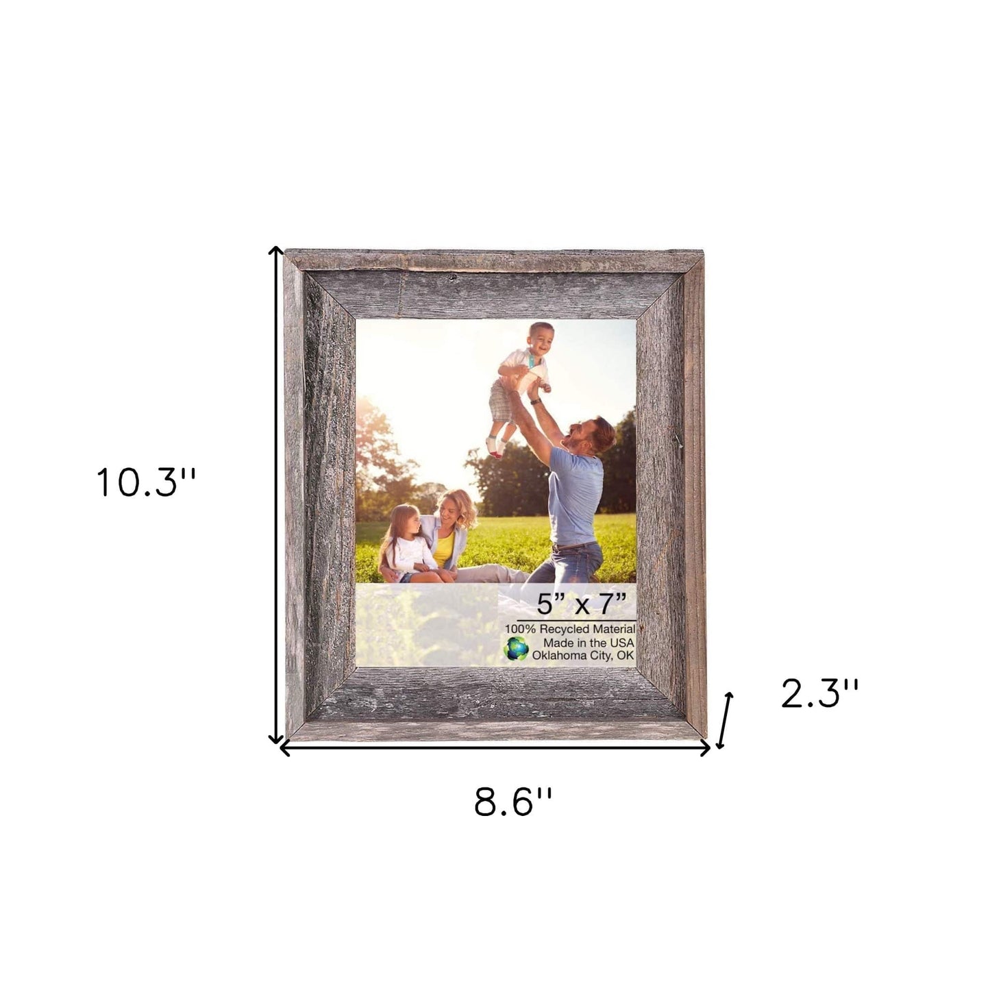 5" X 7" Natural Weathered Gray Picture Frame - Homeroots - Flyclothing LLC