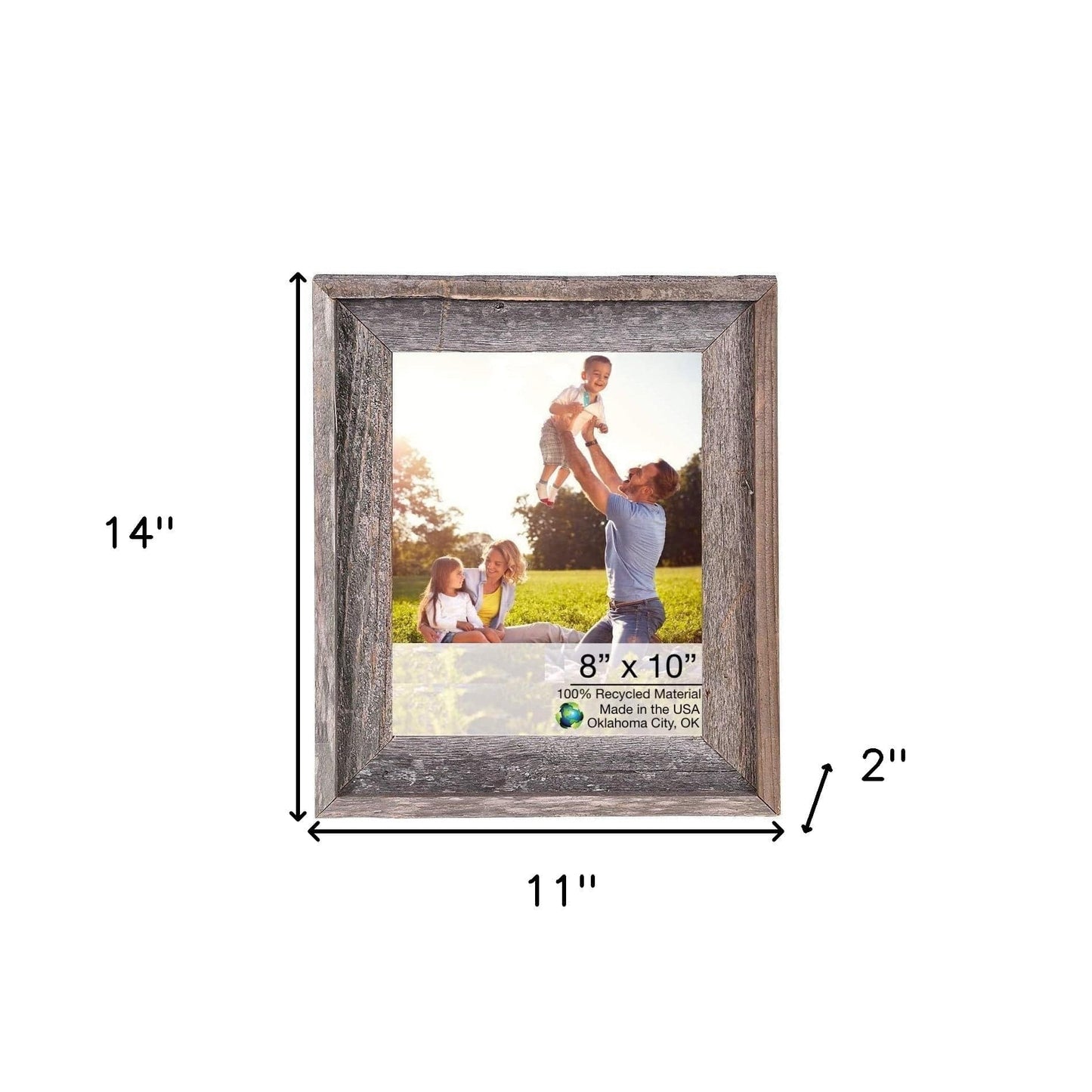 8" X 10" Natural Weathered Gray Picture Frame - Homeroots - Flyclothing LLC