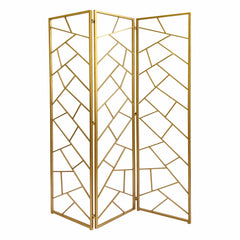 71" Gold IronFolding Three Panel Screen Room Divider