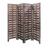 72" Brown Folding Four Panel Screen Room Divider - Homeroots - Flyclothing LLC