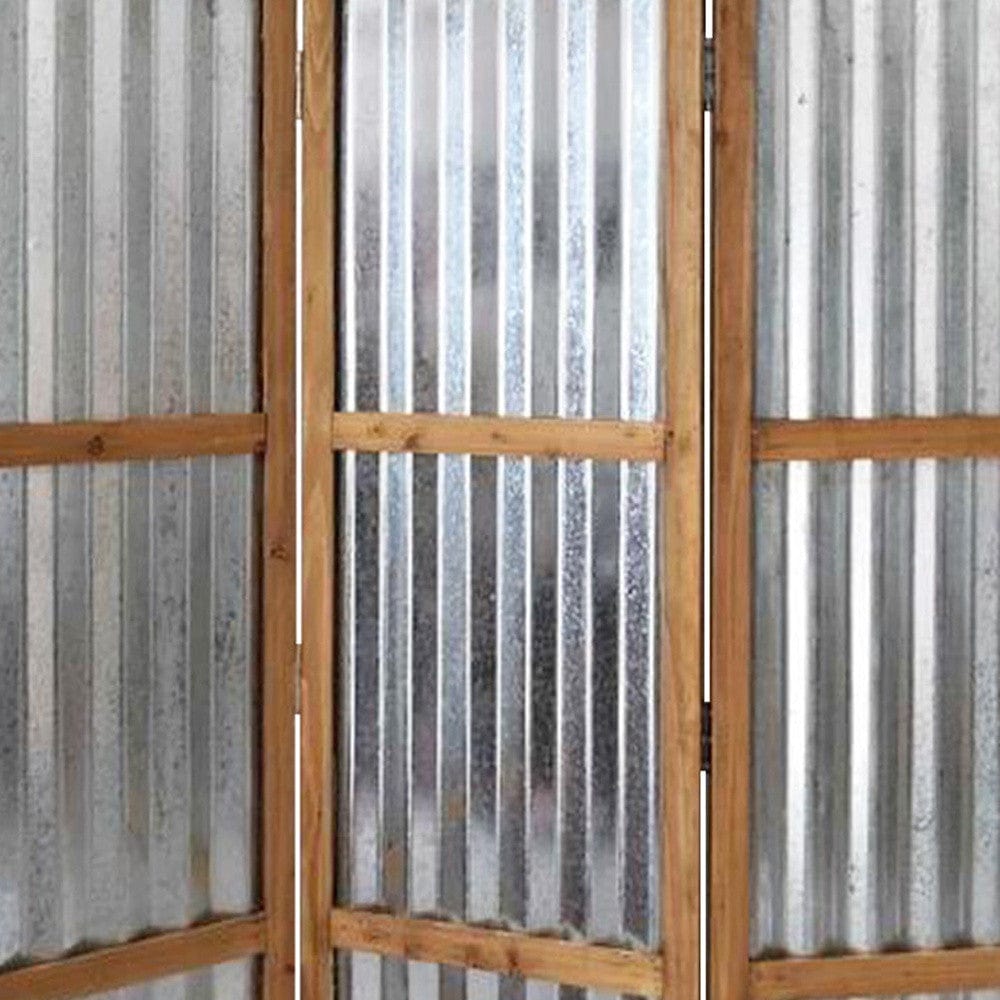 72" Brown Folding Three Panel Screen Room Divider - Homeroots - Flyclothing LLC