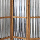 72" Brown Folding Three Panel Screen Room Divider - Homeroots