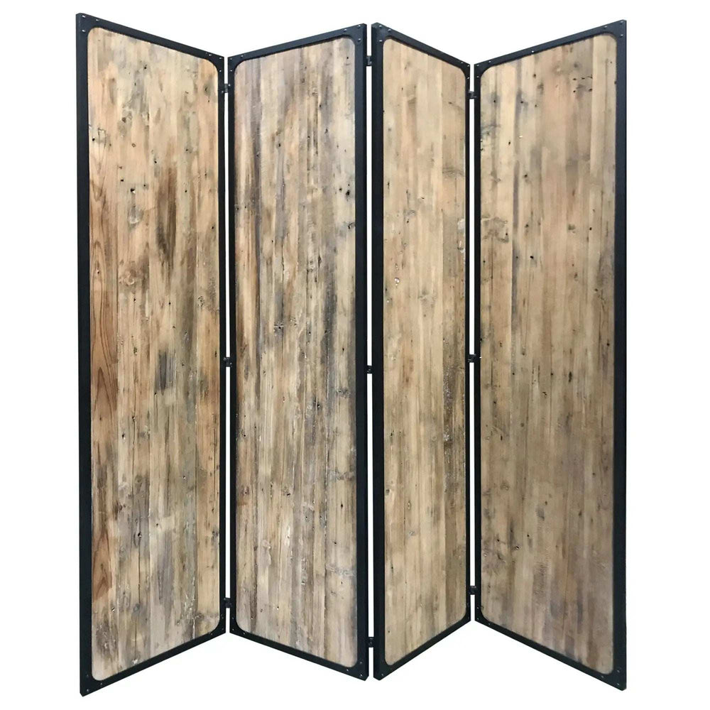 4 Panel Brown Room Divider - Homeroots - Flyclothing LLC