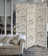 3 Panel Beige And Black Soft Fabric Finish Room Divider - Homeroots - Flyclothing LLC