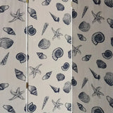 3 Panel Beige And Blue Soft Fabric Finish Room Divider - Homeroots - Flyclothing LLC