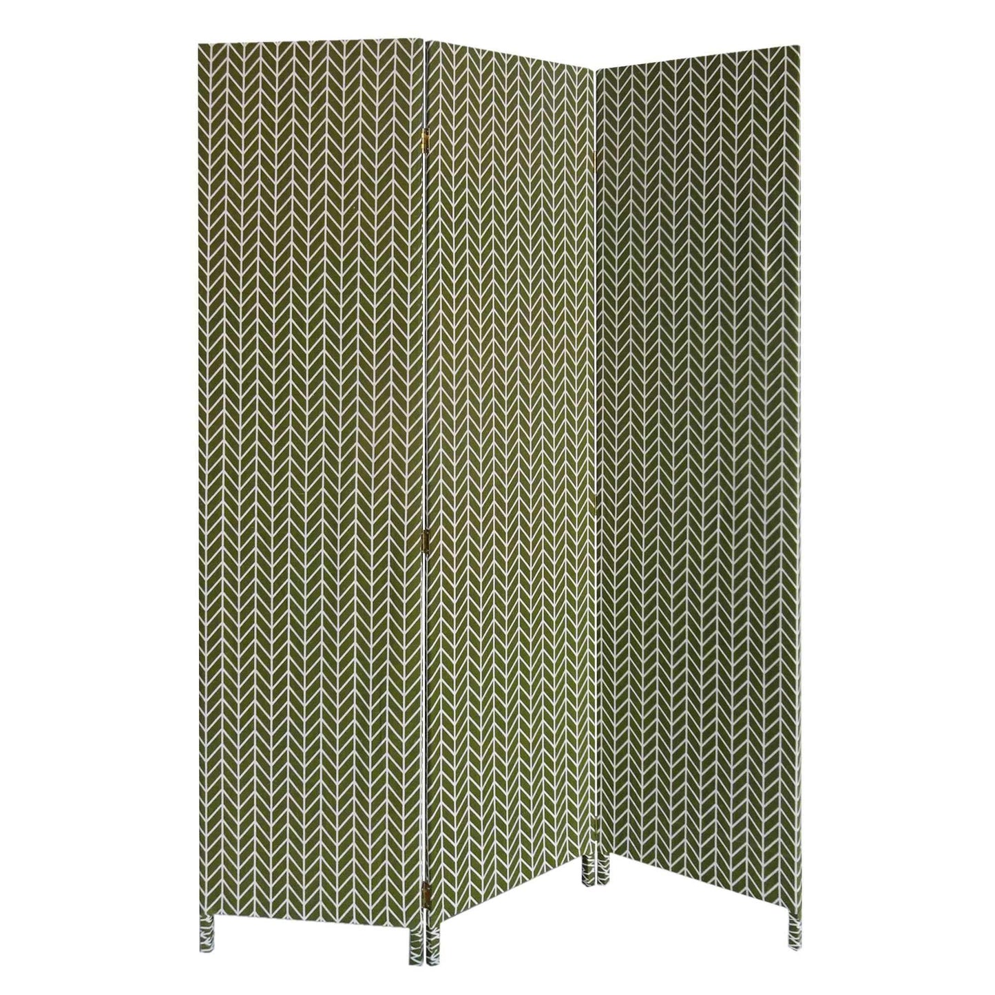 3 Panel Green Soft Fabric Finish Room Divider - Homeroots - Flyclothing LLC