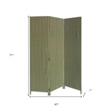 3 Panel Green Soft Fabric Finish Room Divider - Homeroots - Flyclothing LLC