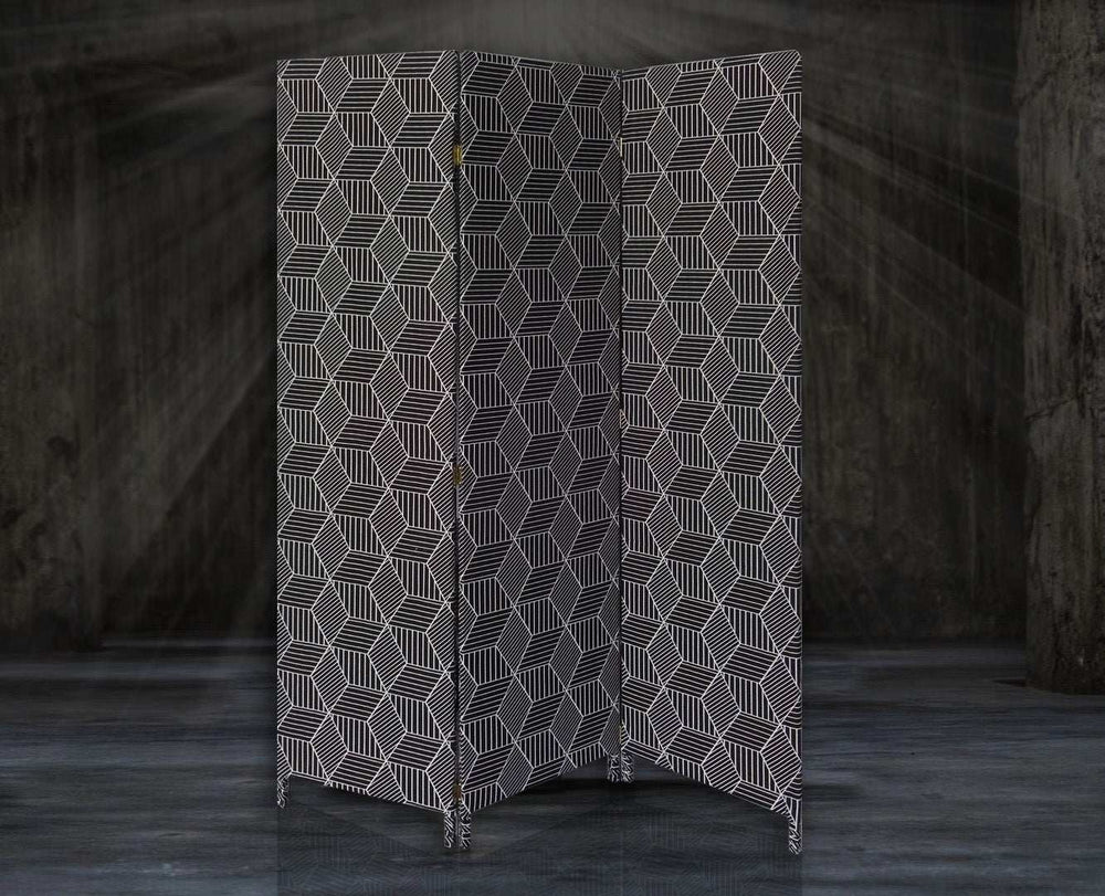 3 Panel Black Soft Fabric Finish Room Divider - Homeroots - Flyclothing LLC