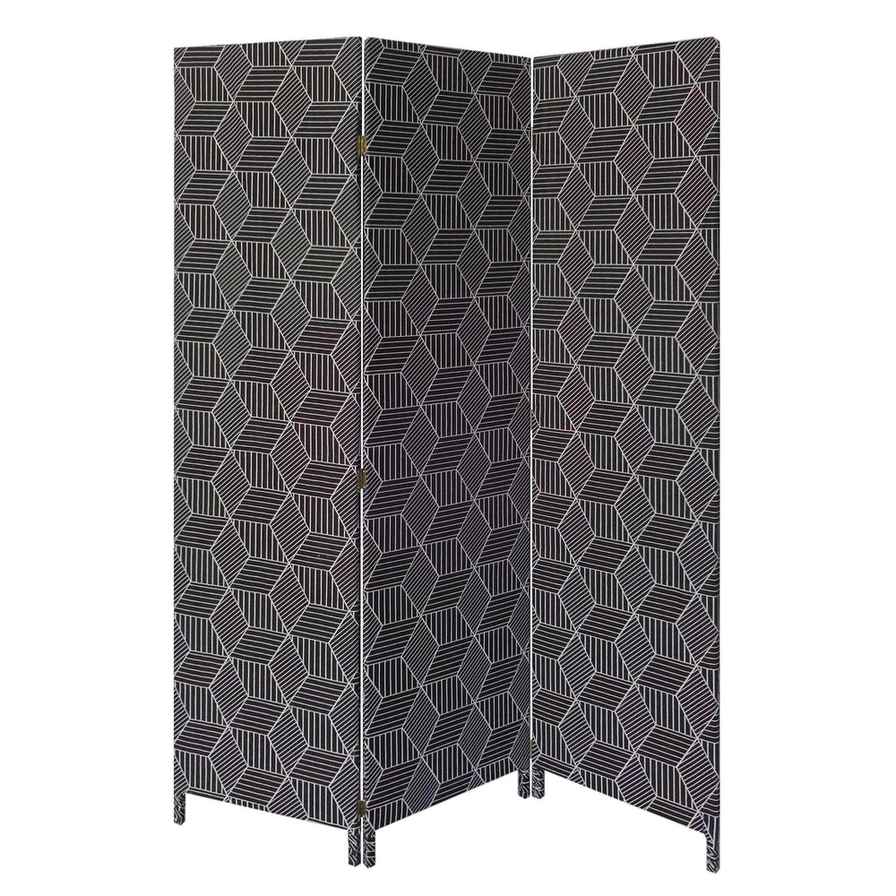 3 Panel Black Soft Fabric Finish Room Divider - Homeroots - Flyclothing LLC