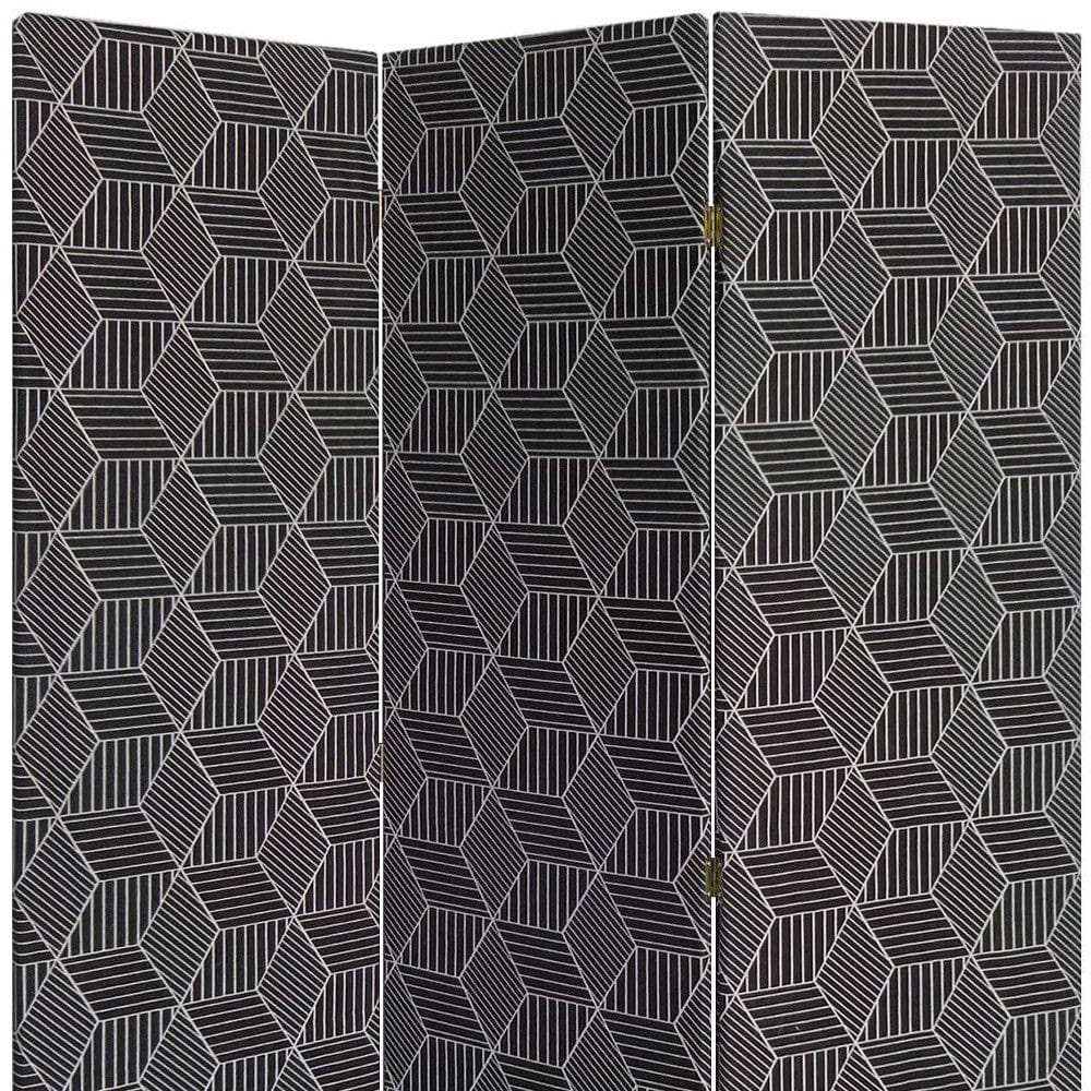 3 Panel Black Soft Fabric Finish Room Divider - Homeroots - Flyclothing LLC