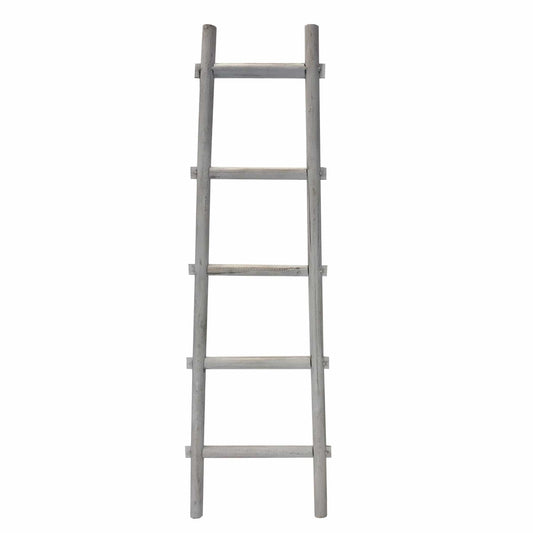 59" X 18" X 2" Grey Decorative Ladder Shelve - Homeroots