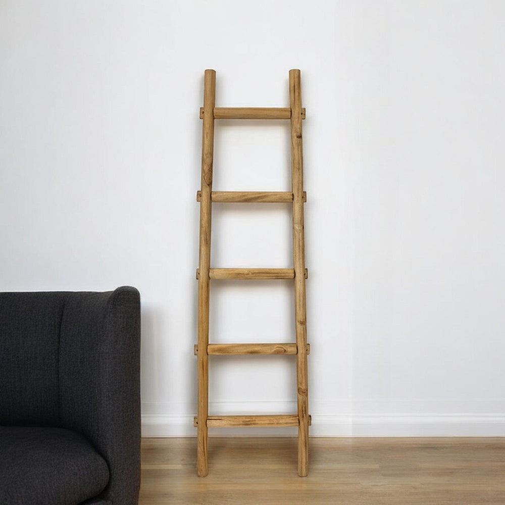 59" X 18" X 2"  Brown Decorative Ladder Shelve - Homeroots