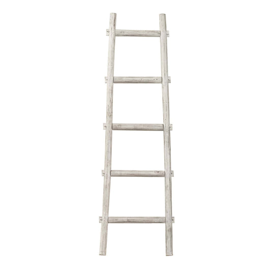 59" X 18" X 2" White Decorative Ladder Shelve - Homeroots