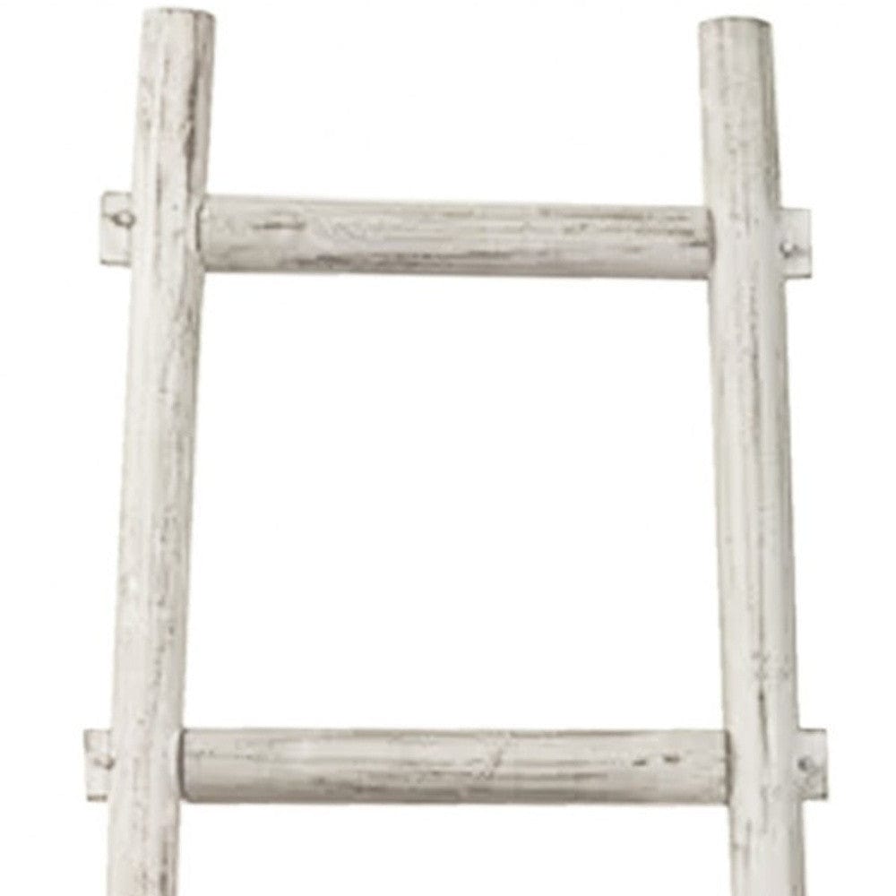59" X 18" X 2" White Decorative Ladder Shelve - Homeroots - Flyclothing LLC