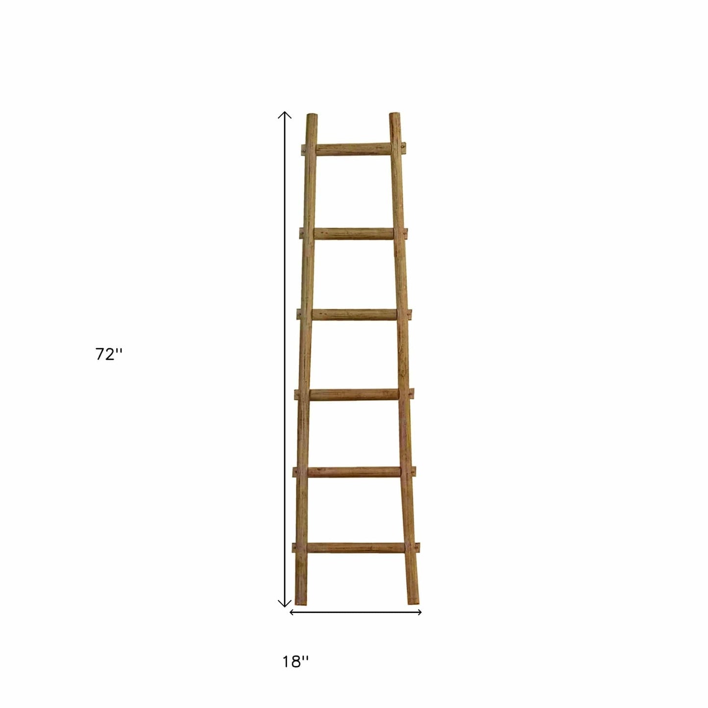 72" X 18"X 2" Brown Decorative Ladder Shelve - Homeroots - Flyclothing LLC